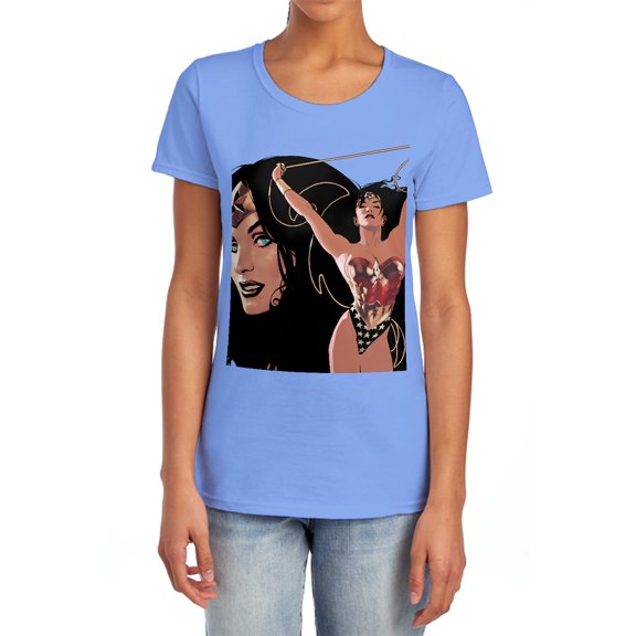 JLA Ww #150 Cover Women's T Shirt, Carolina Blue, Medium