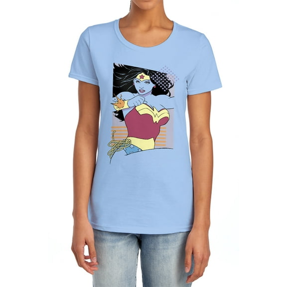 JLA Ww 80S Minimal Women's T Shirt, Light Blue, Large