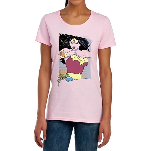 JLA Ww 80S Minimal Women's T Shirt, Pink, Large