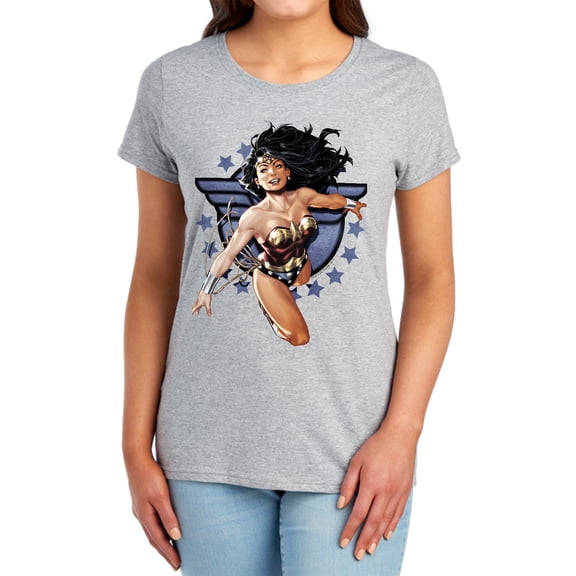 JLA Ww All Star Women's T Shirt, Athletic Heather, Small