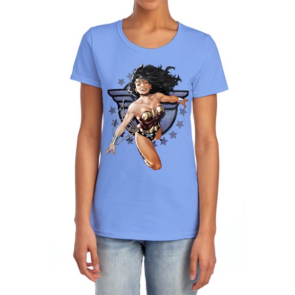 JLA Ww All Star Women's T Shirt, Carolina Blue, X-Large