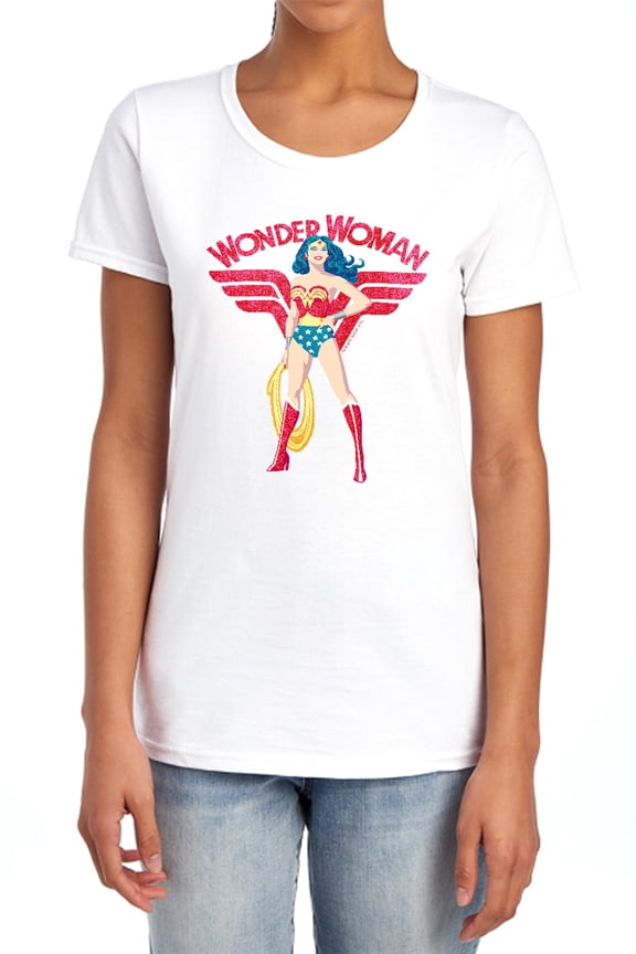 JLA Ww Sparkle Women's T Shirt, White, X-Large