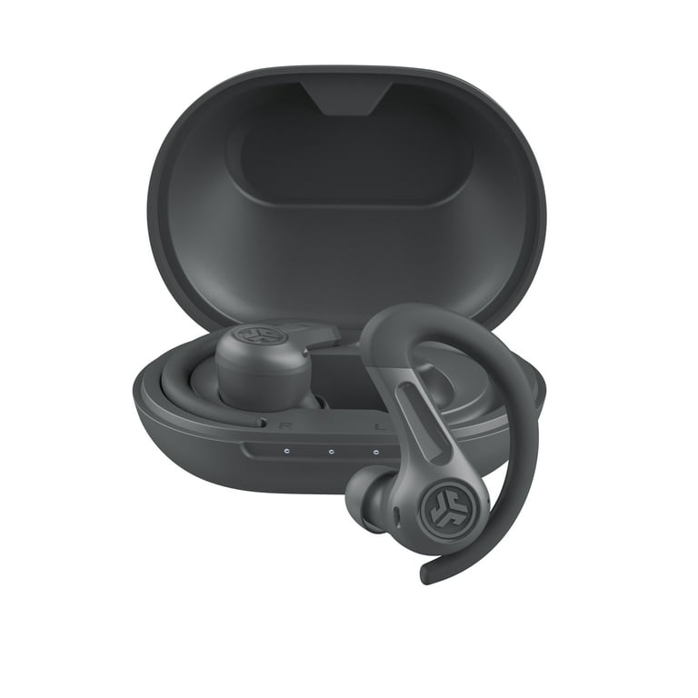 JLab JBuds Air Sport ANC 4 True Bluetooth Earbuds with Charging Case Graphite Swipe and Touch Controls Hybrid Active Noise Cancelation Multipoint