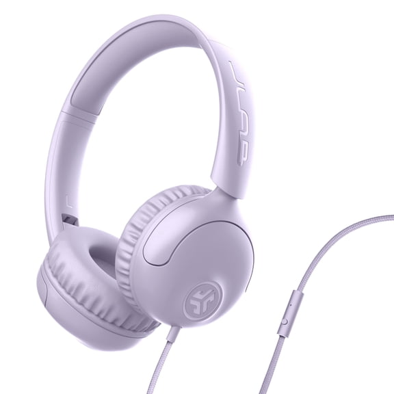 JLab Studio 2 Wired Headphones, Lilac, Cloud Foam Comfort, Foldable, In-Line Mic, Lab Quality Sound