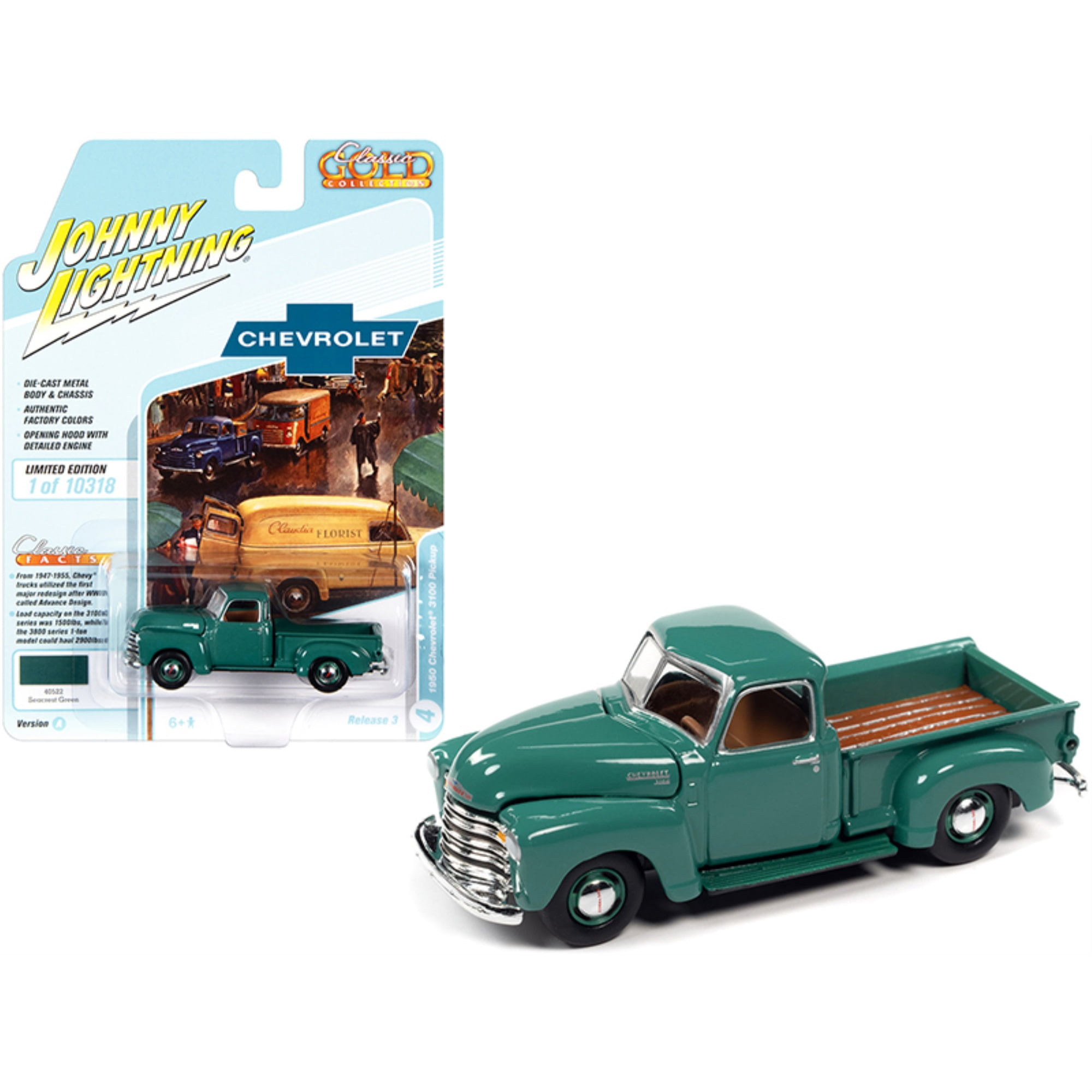 JLCG026A-4 Johnny Lightning 1950 Chevrolet Stepside Truck JLCG026A-4 Johnny Lightning 1950 Chevrolet Stepside Truck