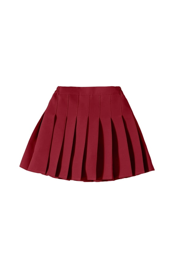 JLFKNE Toddler Baby Girls Skirt Breathable Loose Fit Above Knee Length Pleated Tennis Skirt Simple Solid Color Natural Stretch Waist Elegant Skirt