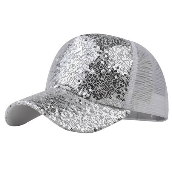 JLFKNG Athletic Baseball Cap Fashion Sparkly Sequins Mesh Canvas Hat Lightweight Breathable Sun Protection Cap Suitable For Outdoor Activities
