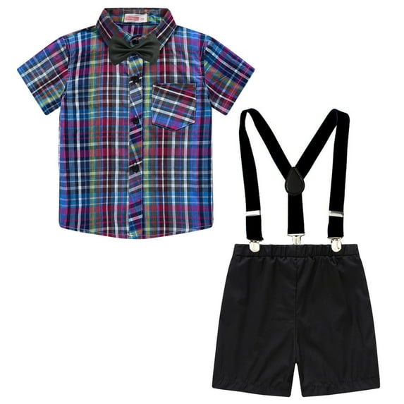 JLFKNG Baby Boys Clothes Sets Casual Plaid Printed Handsome Formal Baby Boys Outfits Sets Leisure Clothing