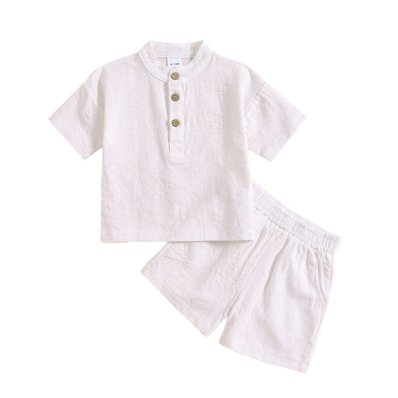 JLFKNG Baby Boys Clothes Sets Short Sleeve Simple Solid Color Tops Shorts Breathable Loose Fit Crew Neck 2Pc Outfits Clothes Sets Leisure Clothing