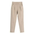 thumbnail image 1 of JLFKNG Capri Pants For Women Wool Pipe Pants High Waist Slim Loose Ankle Length Casual Loose Fit Straight Leg Breathable Trousers Comfy Womens Clothing, 1 of 3