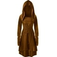 thumbnail image 1 of JLFKNG Casual Hooded Robe Lace Up Vintage Pullover Slim Fit Long Sleeve Hoodie Dresses Comfy Girls Suits, 1 of 3