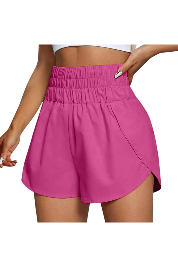 JLFKNG Casual Shorts For Women Running Quickly Dry Shorts Workout Elastic Waist Athletic Yoga Sports Pants Breathable Slim Fit Womens Dailywear