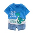 thumbnail image 1 of JLFKNG Dinosaur Print Comfortable Short Sleeve Outfit Sets 2 Piece Set (Boy's), 1 of 7