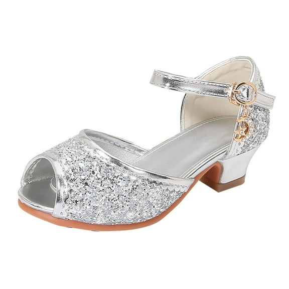 JLFKNG Fashion Infants Girls Sandals Adorable Sparkly Closed Toe Sequins Girls Flat Sandals With Adjustable Straps Suitable For Vacation, Beach