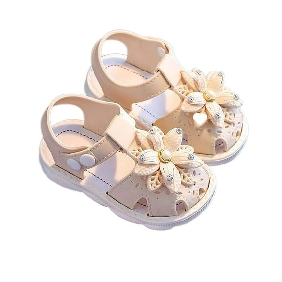 JLFKNG Fashion Girls Sandals Casual Flat Flower Embroideried Closed Toe Girls Sandals Comfy Summer Shoes