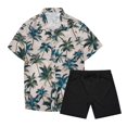 thumbnail image 1 of JLFKNG Fashion Men's 2Pcs Outfits Summer Short Sleeve T Shirts And Shorts Breathable Casual Floral Printed Hawaiian Style Comfy Mens Sets, 1 of 9