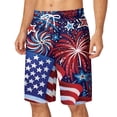 thumbnail image 1 of JLFKNG Fashion Mens Swim Trunks Plus Size Swim Bottoms Drawstring Loose Fit Independence Day Printed Casual Straight Leg Knee Length Swim Shorts Suit For Seaside, Vacation, Holiday, 1 of 5