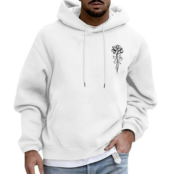 JLFKNG Hoodies For Men Casual Letter Printed Hoodies Hip Hop Style Streetwear Long Sleeve Oversized Loose Fit Hooded Sweatshirt With Pocket Comfy Summer Clothes