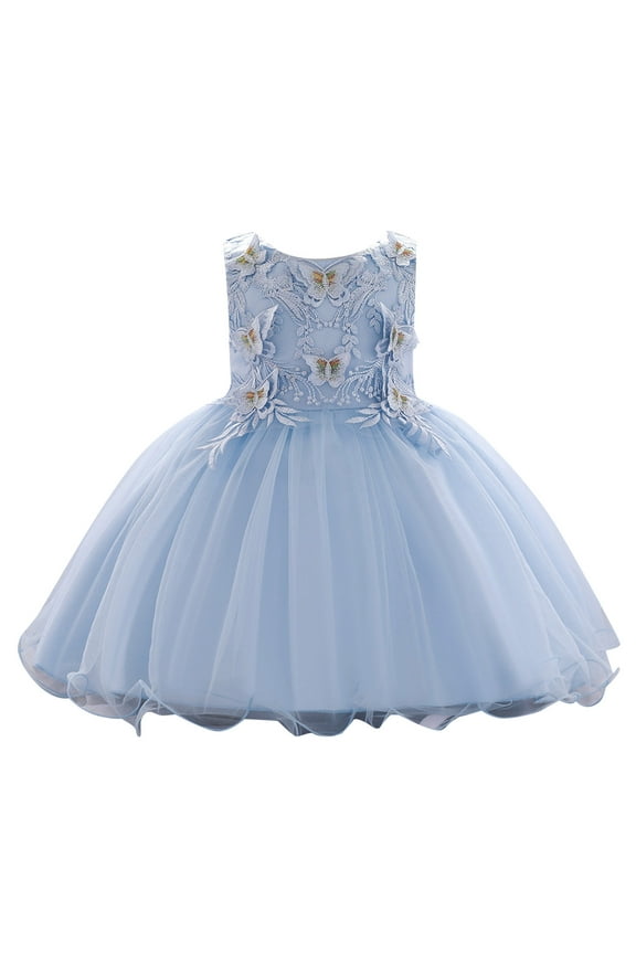 JLFKNG Infants Girls Dresses Cute Sweet Solid Color Ruffled Sleeveless Breathable Ruffled Tulle Dress Suitable For Beach, Vacation,