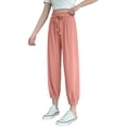 thumbnail image 1 of JLFKNG Joggers For Women Ice Silk Long Elastic High Waist Summer Casual Sunscreen Sports Pants, 1 of 9