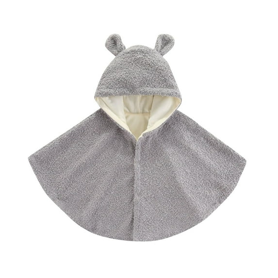 JLFKNG Leisure Boys Hooded Cloak Solid Color Warm Velvet Hooded Cape Sleeveless Pullover Comfy Kids Blouse Tops