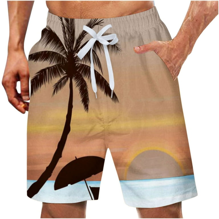 JLFKNG Leisure Mens Swimming Trunks Plus Size Pockets Drawstring Loose Fit Casual Sports Running Straight Leg Knee Length Swim Shorts Comfy Swim Trunks Walmart