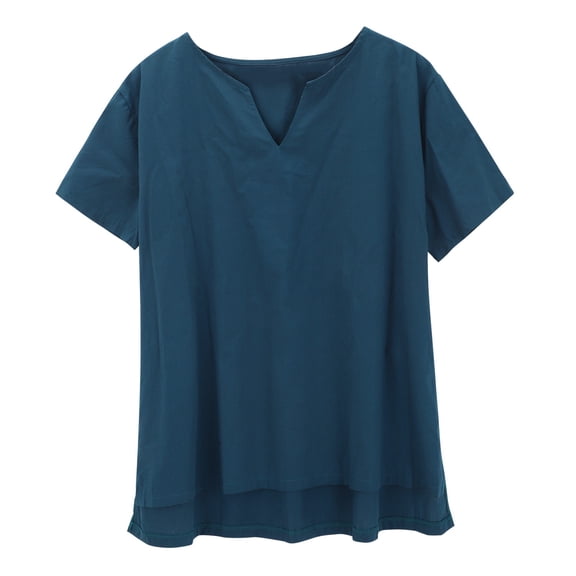 JLFKNG Linen Shirts For Men Short Sleeve Cotton Linen T Shirts V Neck Simple Solid Color Breathable Loose Fit Shirt Tops Mens Summer Tops