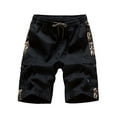 thumbnail image 1 of JLFKNG Male Casual Mid Waist Pant Short Cargo Pant Solid Splice Pocket Drawstring Shorts Comfy Mens Clothes, 1 of 3