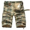 thumbnail image 1 of JLFKNG Male Fashion Casual Plaid Camouflage Multi Pocket Zipper Buckle Cargo Pants Outdoor Shorts Tooling Shorts Handsome Mens Clothing, 1 of 2
