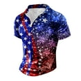 thumbnail image 1 of JLFKNG Males Summer Tee Shirt Tops Summer Lapel Zipper Independence Day Style Printed Shirt For Men Flag Print Retro Short Sleeve Suitable For Outdoor Sports, Party, Dates, 1 of 4