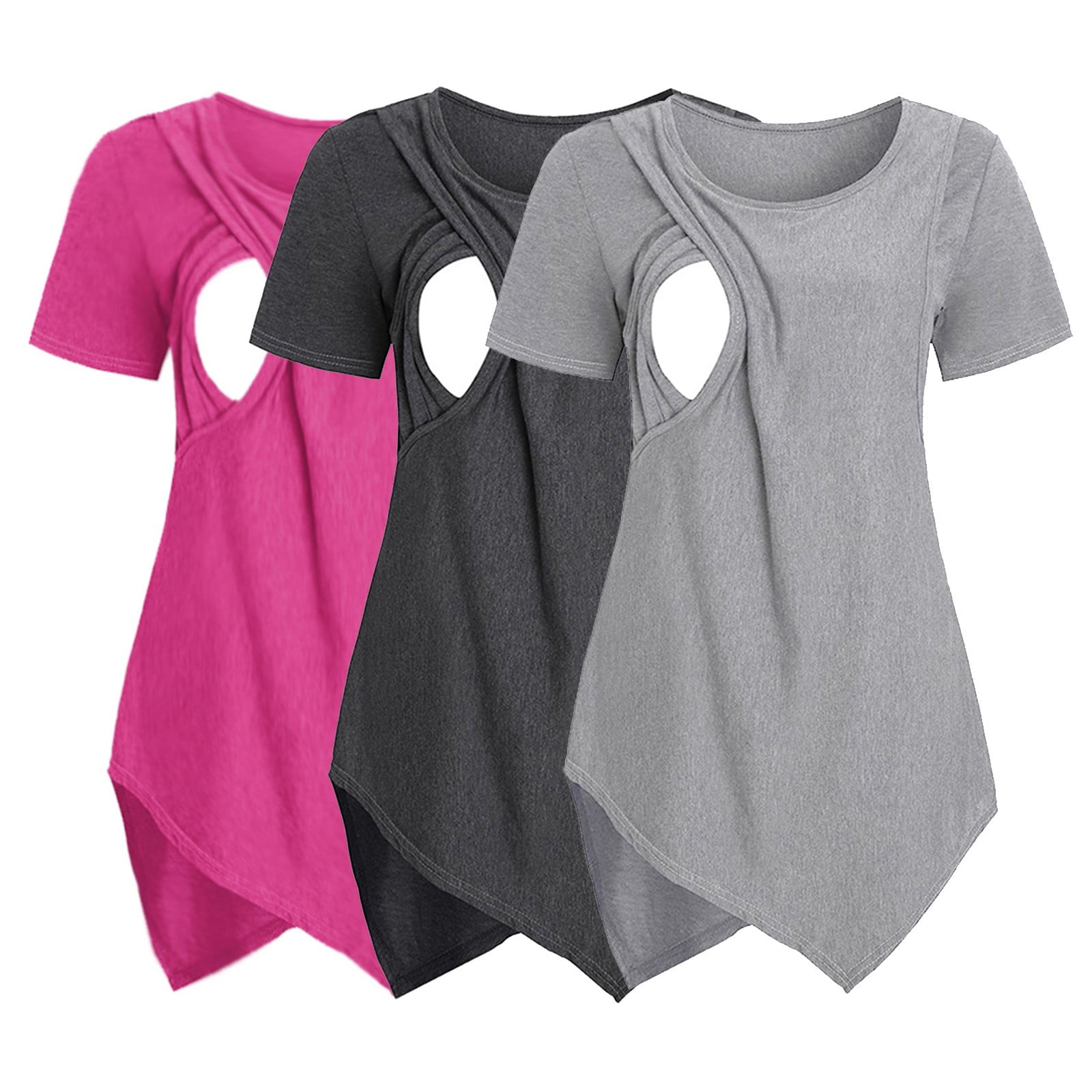 Maternity Front Zip Printed Cotton Tshirt main image 0