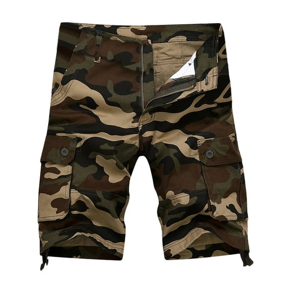 JLFKNG Men'S Summer Fashion And Leisure Multi-Pocket Camouflage Colour Overalls Shorts Leisure Shorts For Men