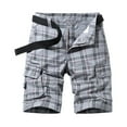 thumbnail image 1 of JLFKNG Men's Cargo Joggers Pants Summer Plaid Printed Oversized Casual Capris Sweatpants Fashion Woven Cargo Shorts With Pockets Suitable For Sports, 1 of 6
