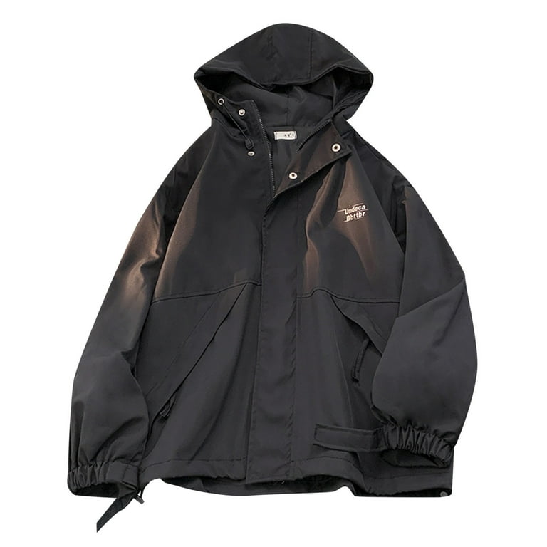 Jlfkng Men s Jacket Oversized Simple Solid Color Jackets for Men Fashion Loose Fit Retro Work Jacket with Pockets Buttons Up Comfy Mens Clothing Size