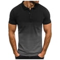 thumbnail image 1 of JLFKNG Men's Polo Shirts Fashion Gradient Color Polo Shirts Lapel Short Sleeve Casual Slim Fit Sports Shirt Tops Comfy Mens Clothes, 1 of 7