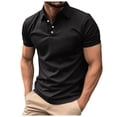 thumbnail image 1 of JLFKNG Men's Polo Shirts Short Sleeve Shirt For Men Summer Casual Solid Color Slim Fit Holiday Shirts Tops Comfy Summer Clothes, 1 of 6