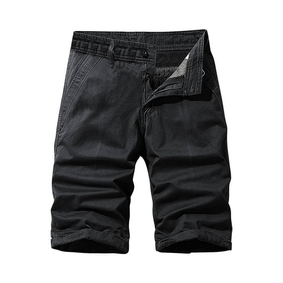 JLFKNG Mens Cargo Shorts Simple Solid Color Elastic Adjustable Waist Drawstring Cool Breathable Loose Fit Shorts With Pockets Straight Leg Fit For Summer Dates