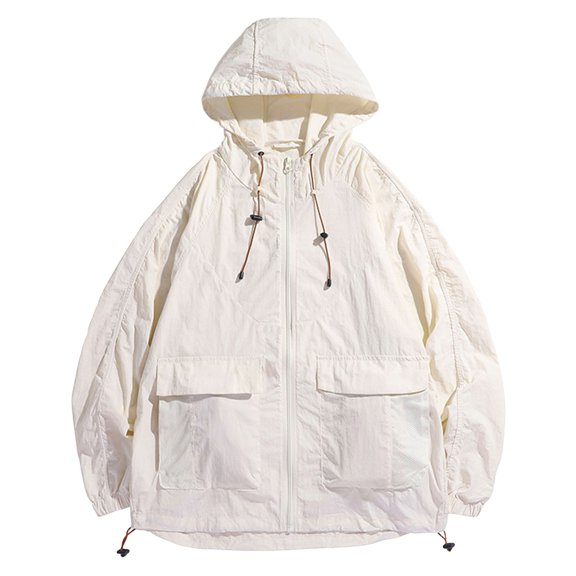 JLFKNG Mens Casual Lightweight Jacket Oversized Hooded Sunproof Jackets Soft Summer Loose Fit Breathable Outdoor Fishing Sunscreen Jacket Coat With Pockets Comfy Mens Clothes