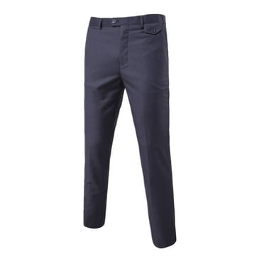 JLFKNG Mens Joggers Business Suit Trousers Slim Fit Flex Flat Front Pant Suitable For Sports