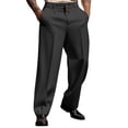 thumbnail image 1 of JLFKNG Mens Pants Solid Color Simple Business Straight Three Button Suit Trousers Suitable For Sports, 1 of 8