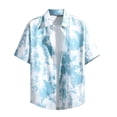 thumbnail image 1 of JLFKNG Mens Shirts Casual Breathable Ice Silk Shirts Fashion Printed Short Sleeve Buttons Up Shirt Tops Breathable Loose Fit Comfy Mens Clothes, 1 of 3