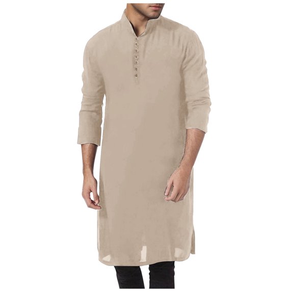 JLFKNG Mens Shirts Fashion Embroidered Shirts For Men Solid Color Breathable Loose Fit Travel Robe Comfy Summer Clothes