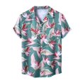thumbnail image 1 of JLFKNG Mens Shirts Fashion Hawaiian Printed Shirts With Pocket Ice Silk Buckle Lapel Short Sleeve Shirt Tops Breathable Suitable For Vacation, 1 of 4