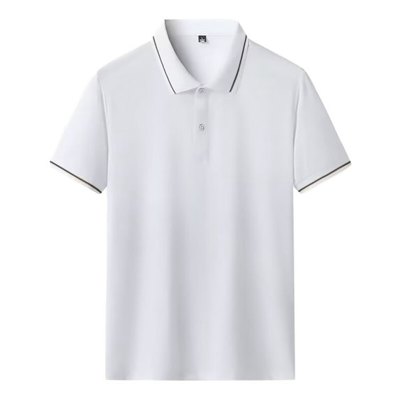 JLFKNG Mens Shirts Short Sleeve Polo Shirt For Men Simple Solid Color Buttons Up Breathable Slim Fit Shirt Tops Lounge Clothing Fot Men