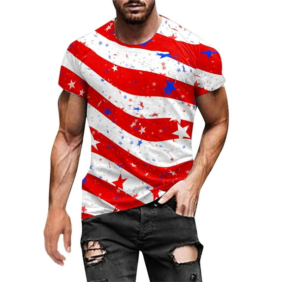 JLFKNG Mens Short Sleeve T-Shirt Casual Colorful Printed T Shirt Short Sleeve O Neck Tee Shirts Tops Breaethable Loose Fit Lounge Summer Tops