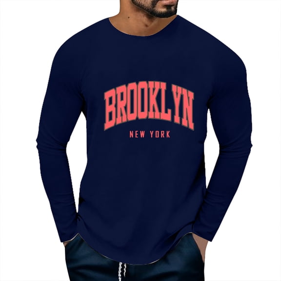 JLFKNG Mens Short Sleeve T-Shirt Graphic Tees Tops Letter Print Vintage Long Sleeve Loose Casual T Shirts Fit For Hiking, Camping Or Other Outdoor Sports