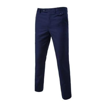 JLFKNG Mens Stretch Pants Business Suit Trousers Slim Fit Flex Flat Front Pant Mens Dailywear