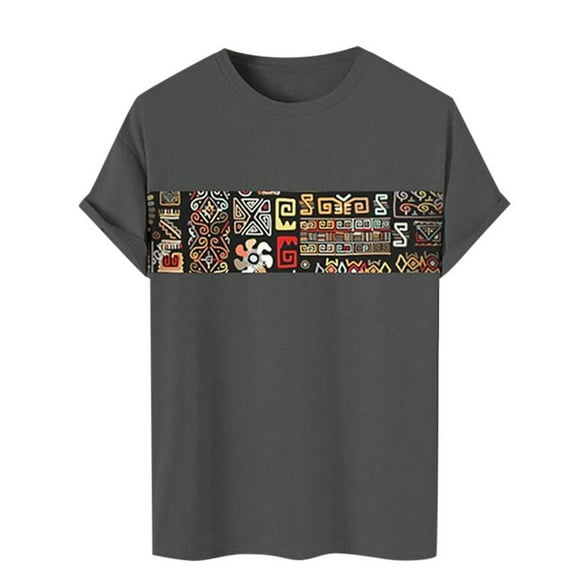 JLFKNG Mens Summer T-Shirts Casual Printed Round Neck T Shirts Short Sleeve Pullover Barethable Slim Fit Tee Tops Street Style Lounge Clothing Fot Men