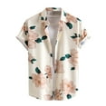 thumbnail image 1 of JLFKNG Mens T-Shirts Short Sleeve Shirts For Men Loose Lapel Printed Contrast Buttons Up Port Style Floral Shirt Top Comfy Summer Clothes, 1 of 9