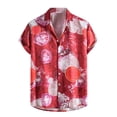 thumbnail image 1 of JLFKNG Mens T-Shirts Short Sleeve Shirts For Men Loose Lapel Printed Contrast Buttons Up Port Style Floral Shirt Top Lounge Summer Tops, 1 of 7
